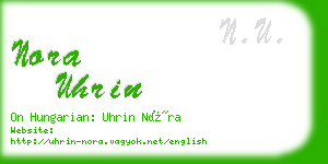 nora uhrin business card